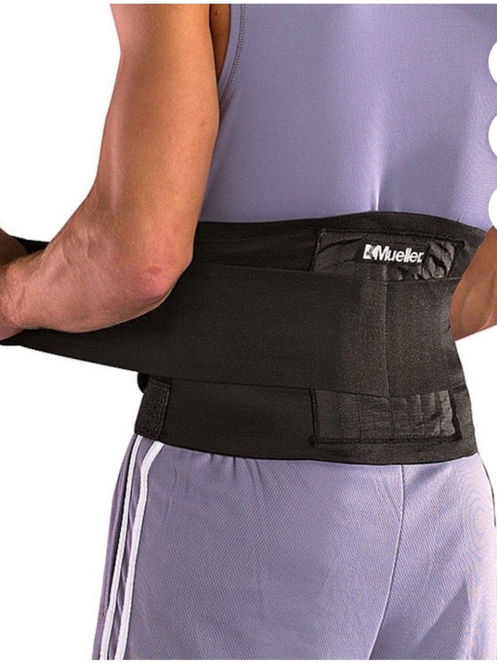 Mueller Black Adjustable Lumbar Support Back Brace - One Size - Like New 🆕